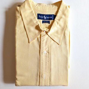 Ralph Lauren Men's  Yellow Blaire Dress Shirt Short Sleeves XXL